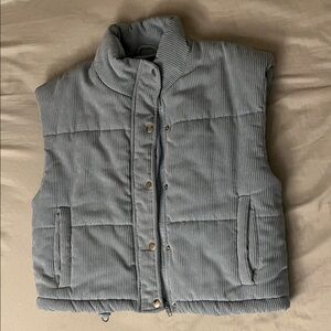 Say What? Light Blue Corduroy Puffer Vest